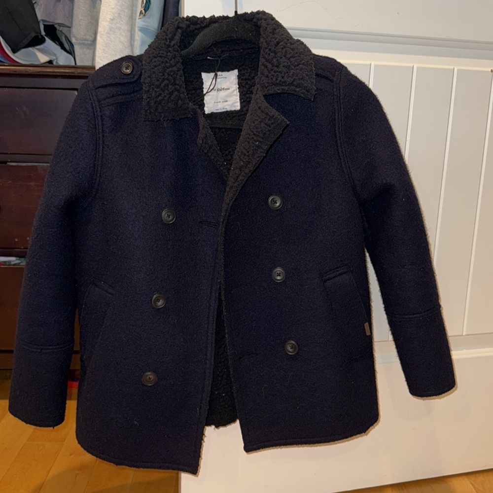 Zara boys navy pea coat size 10